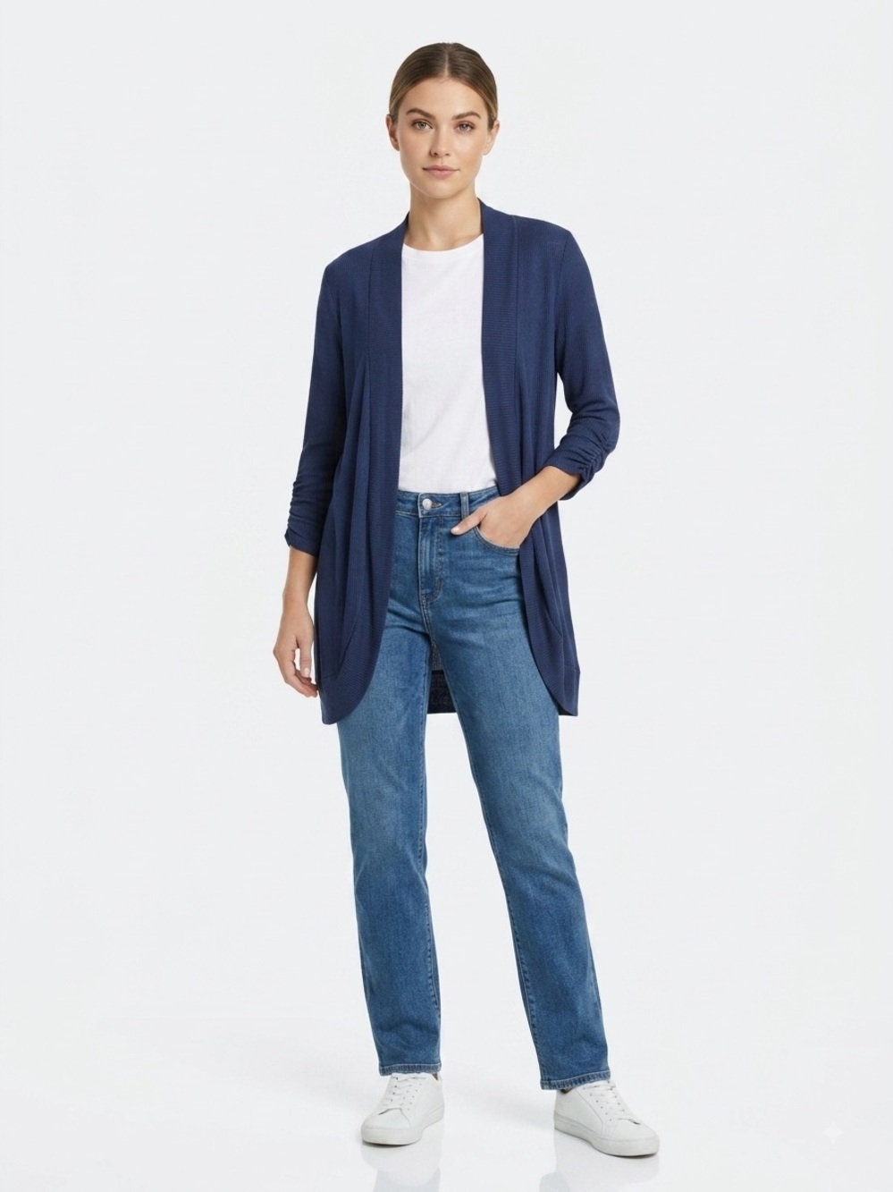 Mudd Navy Open-Front Lightweight Cardigani